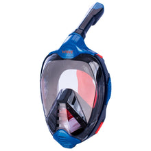 Load image into Gallery viewer, full face snorkel mask black blue